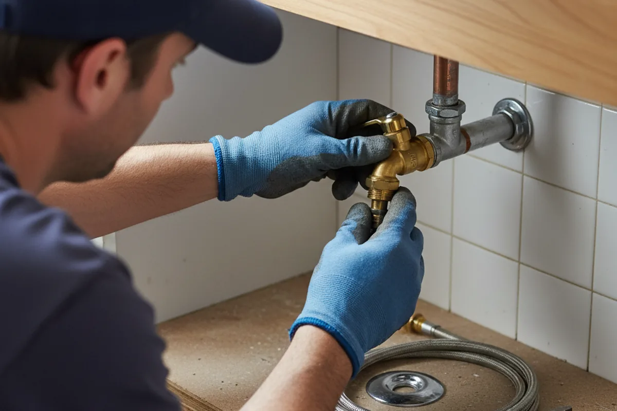 Shutoff valve and fitting work during Faucet and Fixture Repair in Avalon